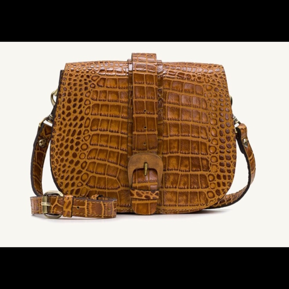 Salerno Saddle Bag, Vintage Leather Croc, NWT